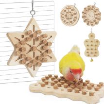 Giocattolo da masticare per pappagalli in legno, giocattoli educativi per uccelli, giocattoli appesi per animali domestici, gioco di caccia per accessori per uccelli