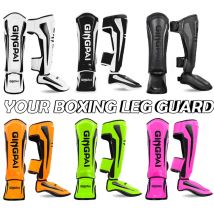 Boxing Sanda Leg Protector with Thick Foot Back Adult Muay Thai shin Protector Professional Children's Leg Tibial Fighting