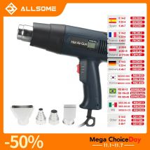 Allun 220V 2000W pistole ad aria calda macchina di riscaldamento calore aria calda macchina doppia temperatura con 4 ugelli