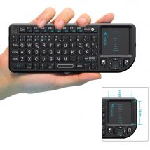 Rii X1 Mini teclado inalámbrico de 2,4 GHz Teclados en inglés/ES/FR con panel táctil para Android TV Box/PC/portátil