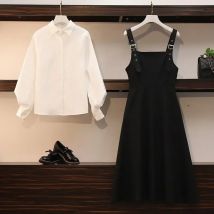 Neue 2025, Frau Set Frühling und Herbst Solide Anzug Frauen Mode Hemd + Kleid Weibliche Zwei-stück