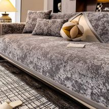 Chenille-Jacquard-Sofabezug für vier Jahreszeiten, universeller Sofa-Handtuchschutz, rutschfeste L-förmige Couch-Schonbezüge für das Wohnzimmer