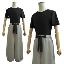 HOLOUN Jujutsu JJK Manga Anime Fushiguro Toji Cosplay Costume Wig T-shirt Pants Rose Net Halloween Christmas Gift