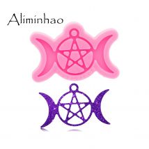 DY0749 Super glänzende Mondform, Kunstharz, Schlüsselanhänger, Silikonform für DIY-Halskette, Schmuck, Epoxidharz-Bastelform