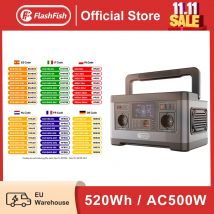 FF Flashfish 230V 500W Generatore solare 520Wh AC Stazione di alimentazione esterna portatile Batteria al litio di grande capacità Alimentatore ad alta potenza