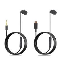 3,5-mm-einseitige Ohrhörer-Headsets mit Mikrofon, Typ-C-Anschluss, kabelgebundene Kopfhörer, weiches Silikon, In-Ear-Headset, USB-C-Einzelkopfhörer