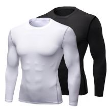 1pcs Men's Long-sleeved Thermal Underwear Male Thin Tight Fitting Fast Dry Elastic Fitness Tops Man Autumn Winter Sprots Wear