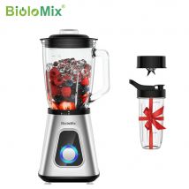 Frullatore professionale BioloMix da 1300 W con brocca in vetro senza BPA da 1,5 litri, perfetto per frullati congelati e salse fatte in casa