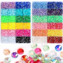 DUCRYSTAl 3/4mm 24Grid Harz Strass Set MehrfarbigKleber auf Flatback Jelly AB Harz Kristall Stein DIY Dekoration Nägel Handwerk