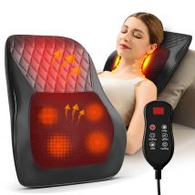 Elektrisches Massage-Nackenkissen, Shiatsu-Kopf, 3-Gang-Einstellung, Körper, Rücken, Taille, Massagegerät, Auto mit Heizung, vibrierende Massage, Entspannung