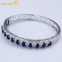 SACE GEMS-pulsera de plata de ley 925 y zafiro Natural para mujer, brazalete con certificado de 3x5mm, joyería fina para fiesta de compromiso, 17cm