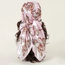Mode Schals Frauen Schal Druck Seide Satin Hijab Weibliche Bandana Luxus Marke Platz Damen Halstuch Foulard Schalldämpfer 90*90 cm