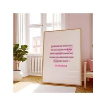 1pc Frameless Jeremiah Art Pink Christian Wall Art Fashion Bible Scripture Printable Canvas Painting for Living Room Wall Decor