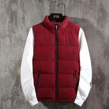 Herren Winterweste, verdickte ärmellose Jacke, Stehkragen, modische Weste, warmer Baumwollmantel für Herren, trendige lässige Streetwear