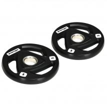 SPORTNOW Juego de 2 Discos de Pesas Olímpicas Hierro Fundido 5 kg Orificio 5 cm