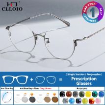 CLLOIO 2025, Neue Design Retro Halbrahmen Gläser Frauen Progressive Brillen Polygon Myopie Photochrome Brillen