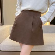 High Waist Umbrella Skirt Women's New Style Woolen Material Autumn Winter A-Line Flared Half-length Pants Skirts for Business