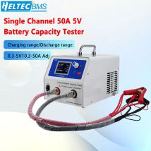Heltec HT-BCT50A Tester di capacità della batteria 50A 5V, scaricatore caricabatterie LiFePO4/Li-ion, tester di ciclo, display LCD, per 18650/poliere