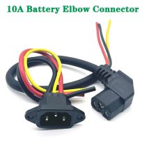 Spina del connettore della batteria Tre prese di ricarica verticali a gomito con cavi Cavo 10A per scooter elettrico universale 36V 48V