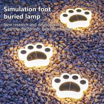 4 Stück Solar-LED-Katzenpfoten-Einbauleuchte, niedlich, kalt, warm, wasserdicht, für den Außenbereich, Rasenlichter, dekorative Lichter, Garten, Terrasse, Dekoration