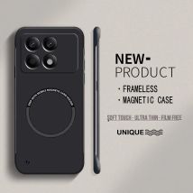 Ultradünne harte PC-Magnetrahmenlose Handyhülle für Xiaomi Poco X7 X6 Pro F6 Pro X7Pro Matte Hautfarbe Solide Abdeckung