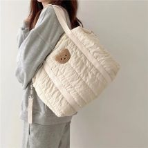 Geste ppte Baby Wickelt asche Veranstalter Mutterschaft tasche für Kinderwagen Mama Single Frauen Umhängetasche niedlichen Bären Reise große Ausflugs tasche