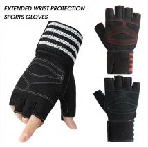 Sports Gloves Anti-skid Wear-resistant Soft Unisex Body Building Training Sports Mitten Lengthened Wristband for Adult