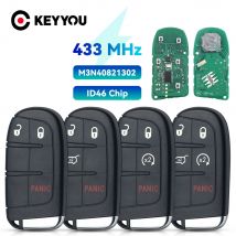 KEYYOU Zamiennik 5 przycisków inteligentnego pilota M3N 40821302   Brelok 433 MHz dla Jeep Grand Cherokee 2013-2018 Dodge Journey Challenge