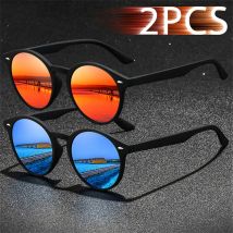 2-3Pieces Fashion Vintage oval Sunglasses Men Women Fishing Driving Man Luxury Brand Designer Sun Glasses Retro Eyewea