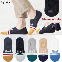 Socken Männer kurz No Show Low Cut Knöchel Baumwolle dünn schwarz weiß Multi pack rutsch fest Silikon Sommer atmungsaktiv unsichtbar 5 paare/los