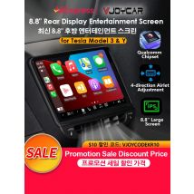 VJOYCAR Newest 8.8inch 4K HD Rear Display for Tesla Model Y 3 WIFI Entertainment Screen Qualcomm Chip 4-Direction Airlet Adjust