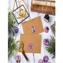 MINISO KPop Demon Hunters Anime Cartoon Cute Round Stickers for Baby Shower Decoration Laptop Suitcase  Skateboard Waterproof