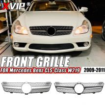 Xvip chrom silber diamanten stil renn gitter für mercedes benz cls-klasse w219 cls63 amg cls500 cls550 09-11 amg stil gitter