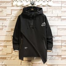 Männer Jacke Korea Mode 2023 Frühling Mit Kapuze Jack Schwarz Patchwork Zipper Mäntel Streetwear OverSize Männer Kleidung