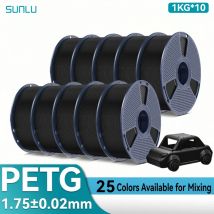 SUNLU 1,75 mm PETG 3D-Filament, 10 kg, 22 Pfund, hochfestes, langlebiges 3D-PETG-Filament mit wiederverwendbarer Spule, passend für die meisten FDM-3D-Drucker
