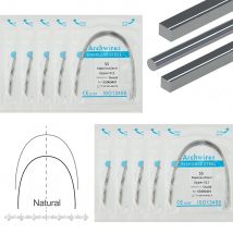 10 Packs=100pcs Dental Orthodontic Arch Wires Stainless Steel Round Rectangular Type Natural Form Braces Wires for Teeth