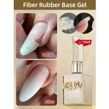 1pc 15ml Base in Fibra di Gomma Gel Smalto per Unghie Starter Puro Soak Off Nessun Pulire Smalto per Unghie Gel Adatto per Manicure Domestica FAI DA TE