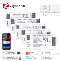 Zigbee 3,0 rgb cct rgbw led streifen licht regler dimmbare sprach steuerung arbeiten mit tuya gateway alexa google smart things bridge