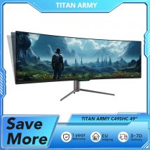 Monitor da gioco TITAN ARMY C49SHC da 49", pannello CSOT HVA 3840*1080, schermo curvo oversize 32:9, 144 Hz, schermo diviso Smart PIP/PBP