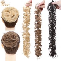 SEGO 32g Remy Echt Menschliches Haar Chignon Messy Bun Scrunchies Gummi Band Haarband Hochsteckfrisur Chignon Donut Roller Pferdeschwänzen