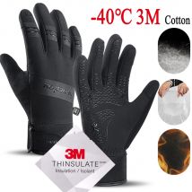 Guantes de Ciclismo de Invierno al aire libre, guantes de motocicleta con pantalla táctil, a prueba de viento, deportes, equitación, esquí, impermeables, 3M, guantes para correr