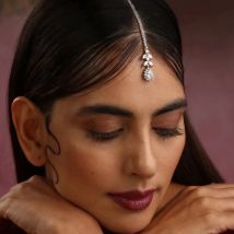 Stonefans Indische Braut-Stirnkette, Kopfbedeckung, Hochzeitsaccessoires, elegantes Stirnband, Blatt-Zirkon-Haarkette, Schmuck für Frauen