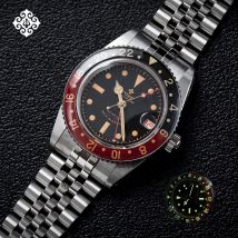 IPOSE IXDAO 6542 Orologi meccanici NH34 da uomo Orologi GMT in acciaio inossidabile 904L Orologio da uomo luminoso retrò C3 impermeabile 100M