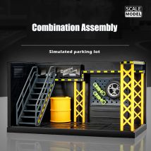 1:24 1:12 Skala Oświetlenie Parking Montaż Zabawka Odlew ze stopu Model samochodu Garaż DIY Kolekcja scen Wyświetlacz Zabawka Prezent dla dzieci