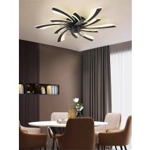 Black/white ceiling fan light for living room, bedroom, dining room, indoor home lighting decorative light, remote control smart
