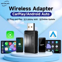 2026 HEYINCAR Wireless CarPlay Android Auto Adapter 3 in 1 Wireless Car Adapter for Mazda Toyotal Peugeot Volvo Kia Spotify