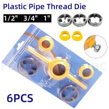 6-teiliges Kunststoff-Rohrgewindestift-Set 1/2 Zoll 3/4 Zoll 1 Zoll 60 °   Kegelrohr Sanitär Gewinde Werkzeuge Wasserrohr Sterben Wasserhahn Schraubenschlüssel Set PVC/NPT Handbuch