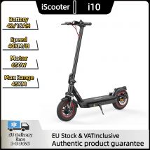 iScooter i10 zusammenklappbarer Elektroroller – 650-W-Motor – 42-V-15-Ah-Akku – City-Elektroroller – 10-Zoll-Reifen – APP-Unterstützung