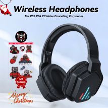 ONIKUMA Wireless Gaming HeadsetNoise Cancelling Kopfhörer Headset Gaming Kopfhörer mit Mikrofon RGB B60 für PS5 PS4 PC Mac