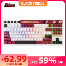 RK ROYAL KLUDGE M87 Guarnizione Tastiera meccanica wireless Tastiera da gioco Bluetooth/2.4G/USB-C sostituibile a caldo con schermo a colori TFT